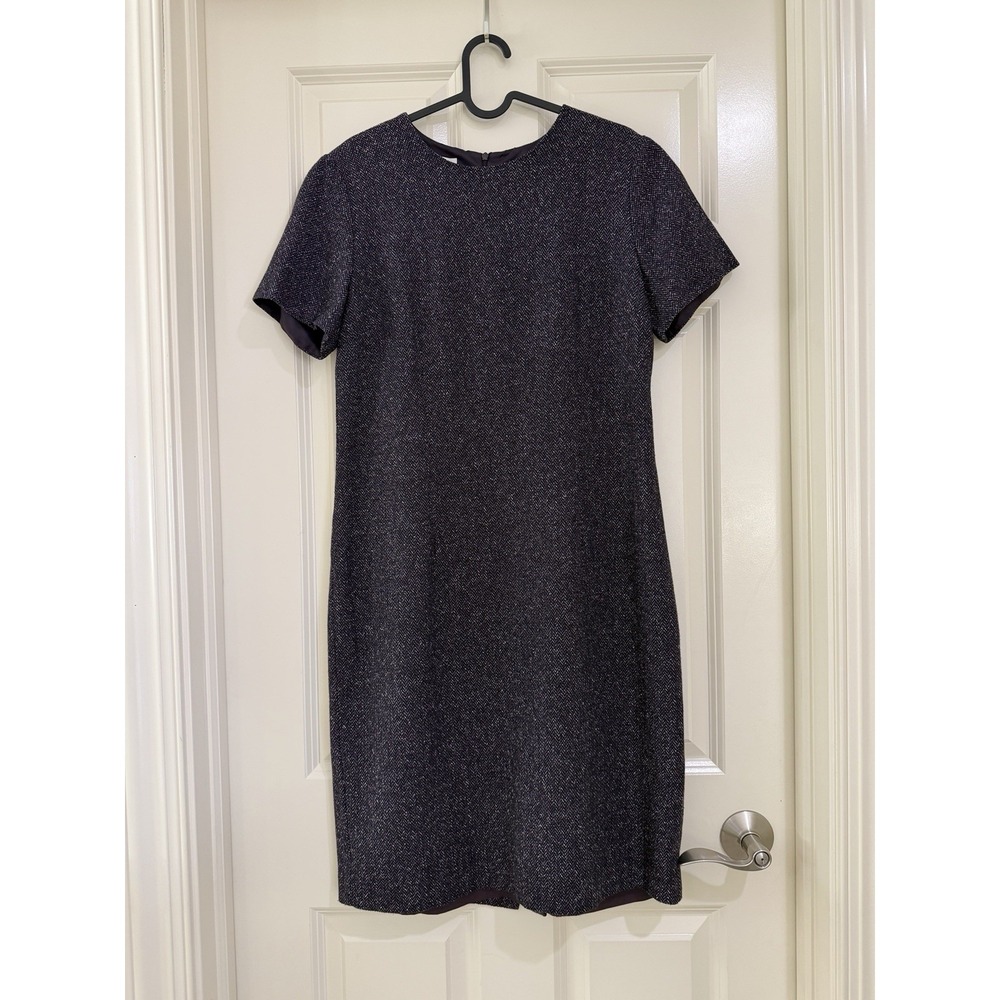 Talbots Metallic Navy Sheath Dress